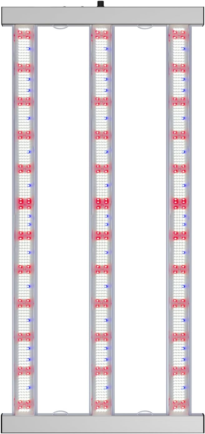360W LED Grow Lights for Indoor Plants, Full Spectrum Foldable Growing Lamp, 2x4ft Coverage, 3 Bar Diodes Dimmable Daisy Chain Bar Style Grow Light for Indoor Growing