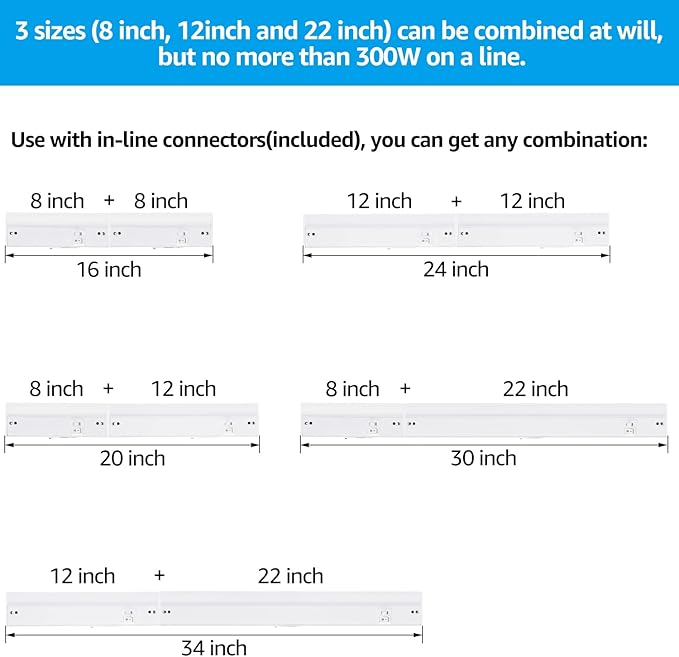 TORCHSTAR 12 Inch LED Under Cabinet Lighting 3CCT, ETL, 8W 540LM, Hardwired & Plug-in, 3 Color Selectable CRI90 120V Dimmable Under Counter Lights for Kitchen, Bronze Aluminum Housing, 4 Pack