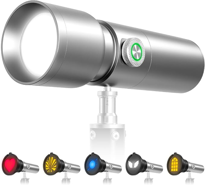 RGB Photography Flashlight, 4 Colors Fill Light with 20 Patterned Filters, 10W Portable LED Video Spotlight Sunset Light for Photo, Content Creation Accessories