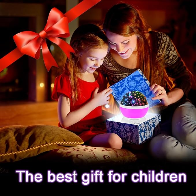 LED Night Light Projector, Room Decor for Girls Bedroom, Room Lights for Bedroom, LED Star and Moon Light Projector, Christmas Lights Indoor for Best Friend Gift.（Pink）