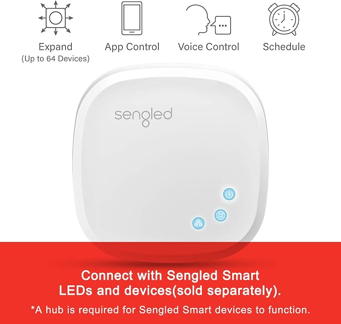 Sengled Smart Light Bulb Starter Kit, Smart Bulbs that Work with Alexa, Google Home, 2700K Soft White Alexa Light Bulbs, A19 E26 Dimmable Bulbs 800LM, 9 (60W Equivalent), 4 Bulbs with Hub, New