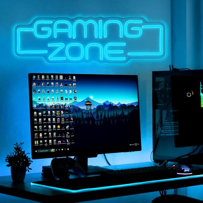 Gaming Zone Neon Sign,Game Zone Neon Sign for Teens Gamer Room Decor，Gaming Light Neon Sign for Gaming Wall Decor，Led Neon Gaming Sign for Gamer Gifts Boys