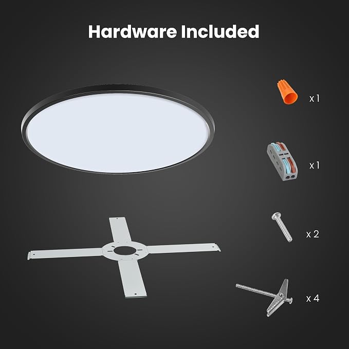 Feit Electric 25in Selectable White Ceiling Light, 2500 Lumens, 5 Color Temperatures (2700K-6500K), Dimmable, 36W Flush Mount, Perfect for Office, Kitchen, and Living Spaces, FM25LP6WYBK