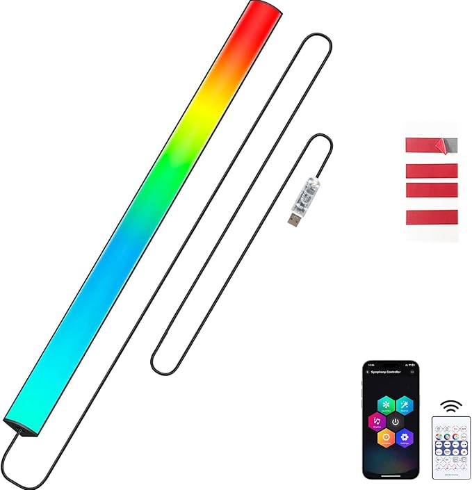 Generic RGB LED Monitor Light Bar, USB Powered, RGB Mode Change Controller, Gaming Atmosphere Light, Under The Table, Computer Accessories, Room, Hand Display