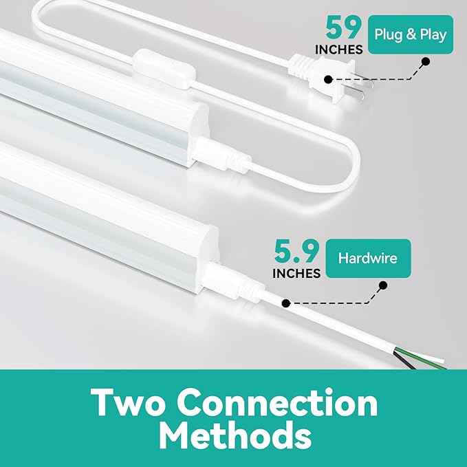 4FT LED Shop Lights (8 Pack), 2000LM 6500K Super Bright White T5 Commercial Lights, 20W Linkable Utility Integrated Single Fixture for Gym/Garage/Ceiling/Under Cabinet, Plug & Play