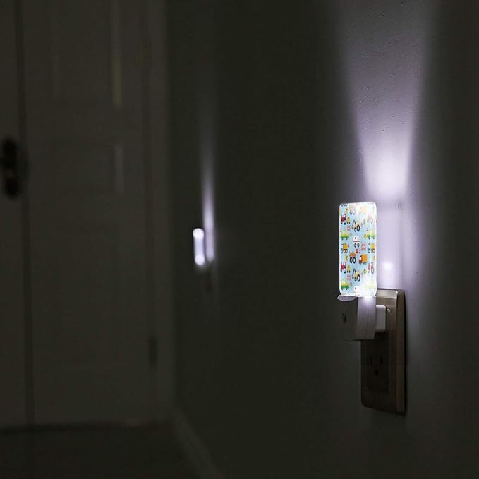 Cartoon Truck Night Light Plug-in Led Nightlights Auto Dusk-to-Dawn Sensor Lamp for Bedroom Bathroom Kitchen Hallway Room Decorative for Kids Toddler