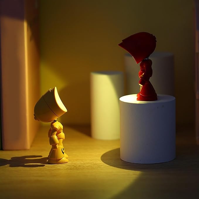 2PCS Lonely Robot Cartoon Cute Robot Design Companion Table Light, LED Mini Night Light, Mini Portable, for Bedroom Office, Thanksgiving Gifts (2pcs-D)