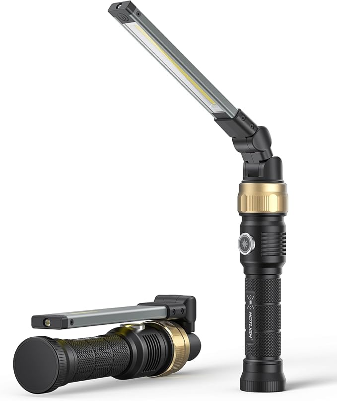 Rechaegeable Work Light, 5000mAh Magnetic Flashlight with 360° Rotate Foldable Design, 1200 Lumens Led Work Light, Mechanic Light for Car Repairing/Emergency