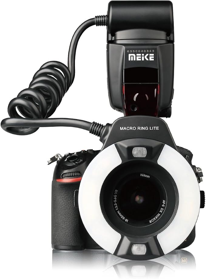 Meike MK-14EXT-N I-TTL Macro Ring Flash Compatible with Nikon D7100 D7000 D5200 D5100 D5000 D3500 D3200 D3100 D90 D300S D600 with LED AF Assist Lamp