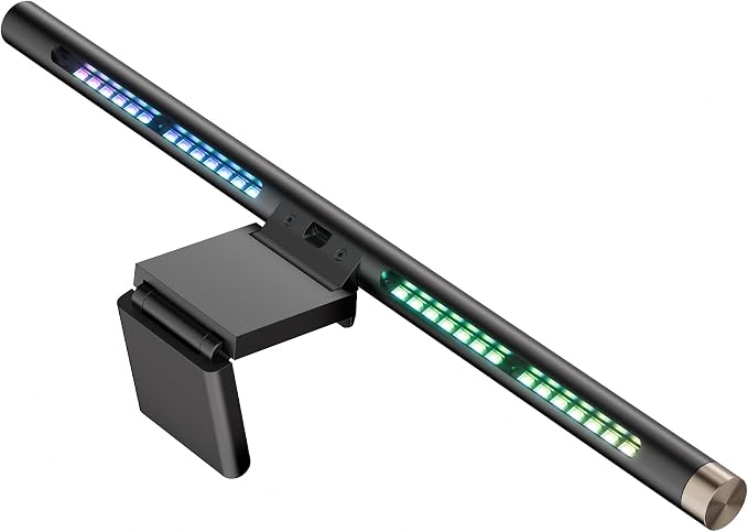 LYMAX RGB Monitor Light Bar with 4 Modes Backlight | Eye-Care No Glare, Adjustable Color & Brightness, Space Saving, Touch Control, USB Monitor Lamp for Home Gaming