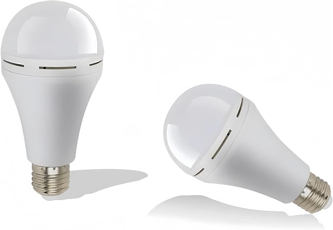 Emergency LED Light Bulb 5W 6500K Daylight, Portable & Rechargeable with Battery Backup, Ideal for Power Outages, Hurricanes, Home, and Camping, 40W Equivalent with Hook Switch,4-Pack