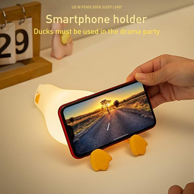 LED Duck Night Light Cute Small Lamp Night Light for Kids 3 Levels Dimmable Nursery Nightlight with Timer Silicone Squishy Duck Portable Rechargeable Touch Bedside Lamp