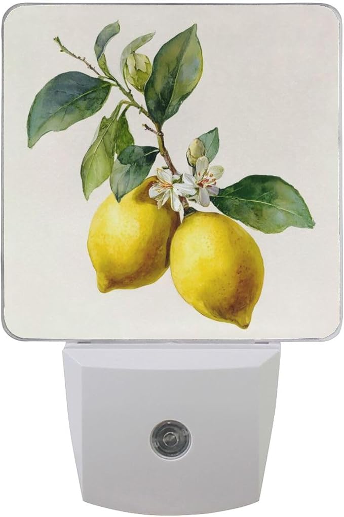 Lemon Yellow Night Light Dusk to Dawn Sensor LED Night Dimmable Nightlight Lights Plug into Wall for Living Room