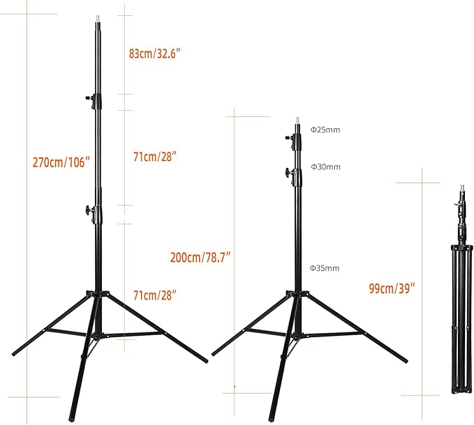 Godox SN303 Studio Light Stand – 270cm Adjustable Tripod Heavy Duty Light Stand Lighting Tripod for Photography Studio Video Monolight Softbox Shooting