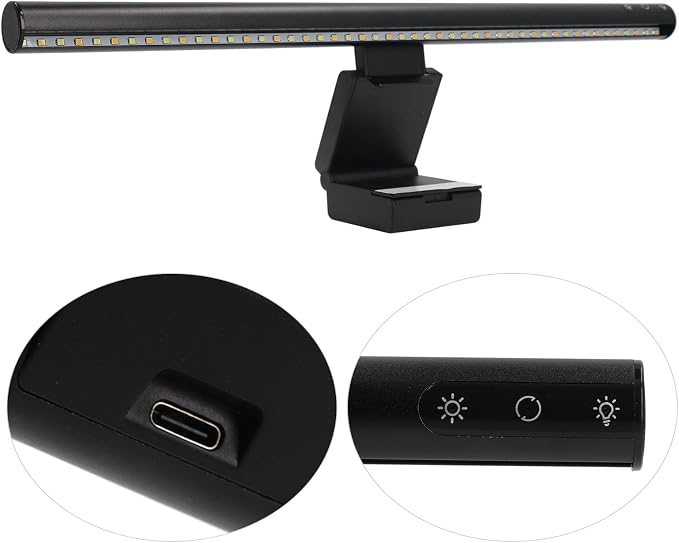 Monitor Light Bar Eye Caring USB Powered Computer Screen Light with 5 Color Temperatures & 3 Dimming Levels, Adjustable Clip for Flat and Curved Monitors up to 2 Inches (300SA55)