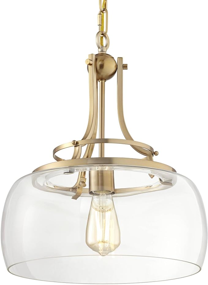 Franklin Iron Charleston 13 1/2" Wide Brass LED Pendant Light Set of 2