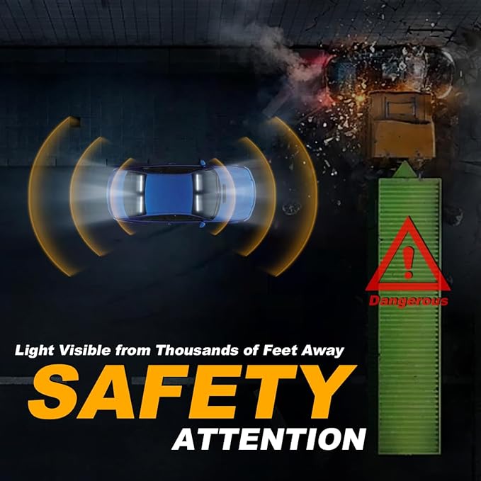 2X 17.7 Traffic Advisor Strobe Light Bar Emergency Lights Warning Flashing Safety Responder Front/Rear Window w/Directional for Volunteer Firefighter Vehicles Trucks, White