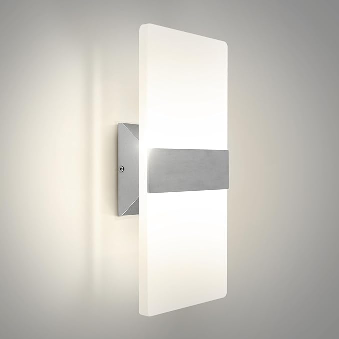 ASD 14 Inch Indoor LED Wall Sconce - 24W 2700K-5000K Dimmable Brushed Nickel Wall Sconce Lights for Living Room, Bedroom, Bathroom, Hallway - Modern Wall Sconces Hardwired, ETL Interior Light