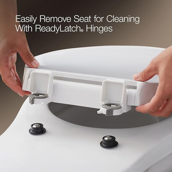 KOHLER 78059-RL-0 Rutledge Nightlight ReadyLatch Slow Close Toilet Seat, Round-Front, Quiet-Close Lid and Seat, Grip-Tight Bumpers, White