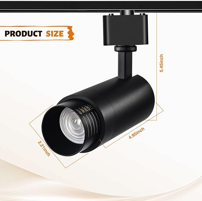 12W Zoomable LED Track Lighting Heads, 2700-6500k Adjustable H Type Track Light 15°-60° Beam Angle Dimmable Bright Ceiling Spotlight Fixtures for Accent Task Wall Art Exhibition(6 Pack)
