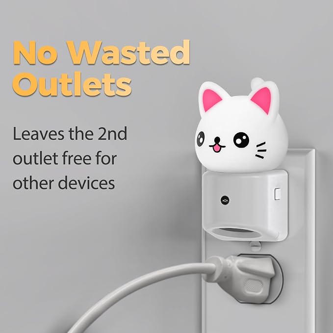 Night Light for Kids,3D Cute Cat Kids Night Light,Light Sensor | Dusk to Dawn Sensor,RGB+Soft White 3000K Plug in Night Light for Kids Room Decor,Birthday Gift,Nightlight for Kids