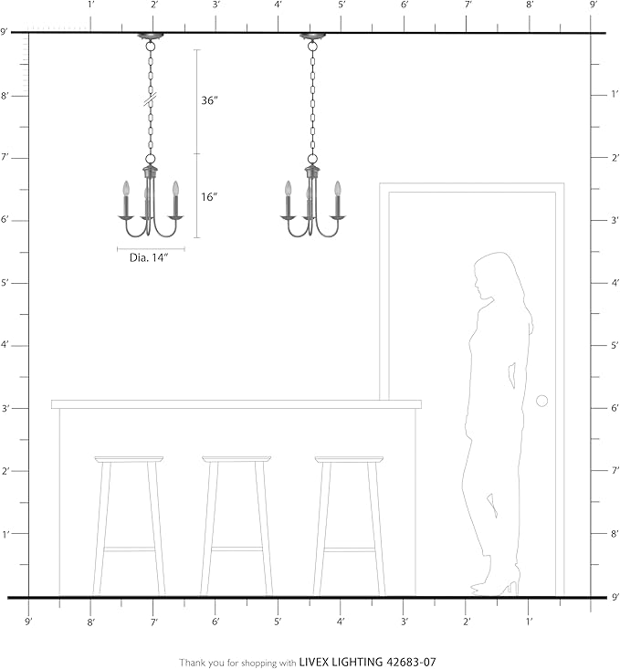 Livex Lighting 42683-07 3 Light Mini Chandelier