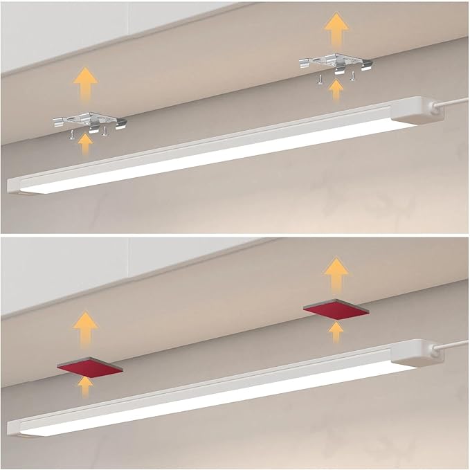 MYPLUS 16 Inch Under Cabinet Lights with Hand Wave, Under Counter Lighting 5000K Cold White,Dimmable,Plug and Play,LED Lights for Kitchen Cabinet, Cupboard, Closet, Desk