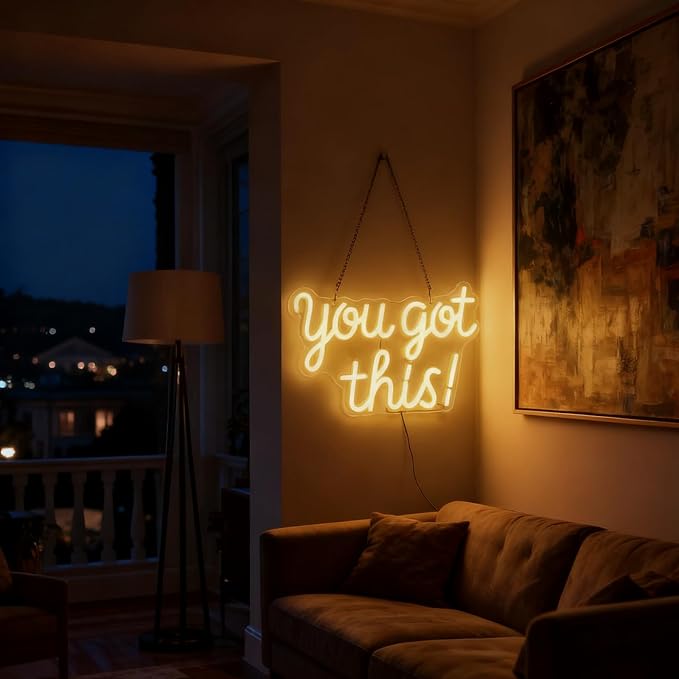 You Got This Neon Sign Dimmable LED Neon Light for Wall Decor | Inspirational You Got This Sign Lights for Home, Bedroom, Office, Student Dorm, Classroom, Party Decor& Motivational Gift