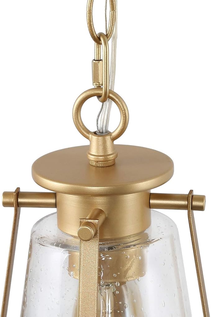 KSANA Gold Pendant Lighting for Kitchen Island, Hanging Brass Light Fixtures with Seeded Glass for Dining Room, Foyer