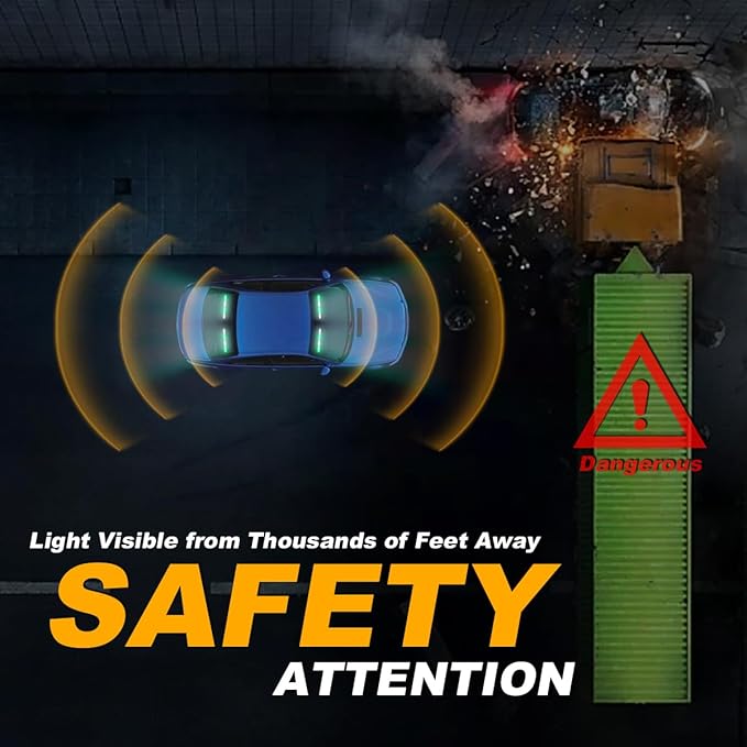2 in 1 Traffic Advisor Light Bar Emergency Warning Flashing Safety Interior Windshield Strobe Lights for Construction Vehicles Snow plow Trucks, 2x17.7 Green/White