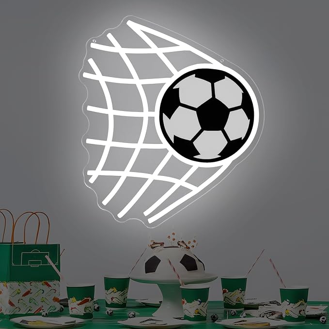 Soccer Goal Neon Sign for Wall Decor Soccer Led Sign World Cup Neon Light Dimmable 2026 Football Championship Light Up Signs for Football Theme Party Man Cave Game Room Bar Club Sports Gift for Fan