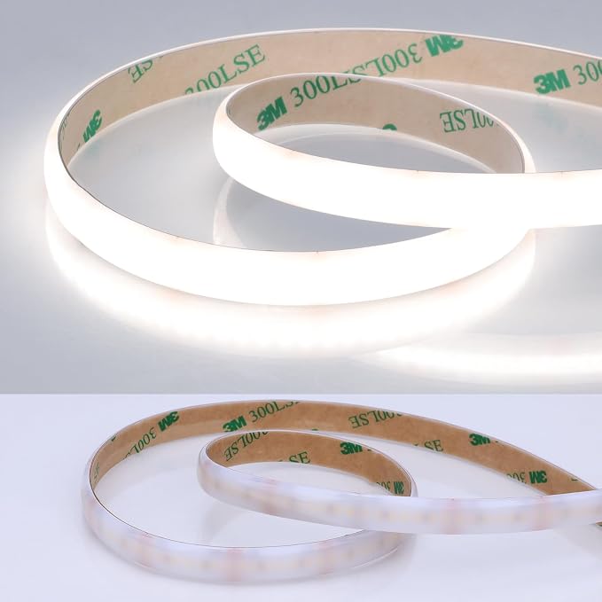 JOYLIT PRO+ 24V LED Strip Diffused 16.4FT 5000K 510LM/FT Bright Waterproof | CE UL, CRI 92+, 280LEDs/m Daylight White, 10MM, Dotless, Dimmable, Self-Adhesive, for Kitchen Cabinet,Cove(Lights Only)