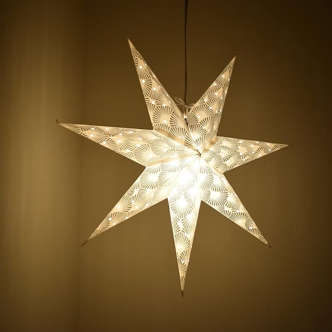 Nuclea Paper Star Lantern with 12 Foot Power Cord Included