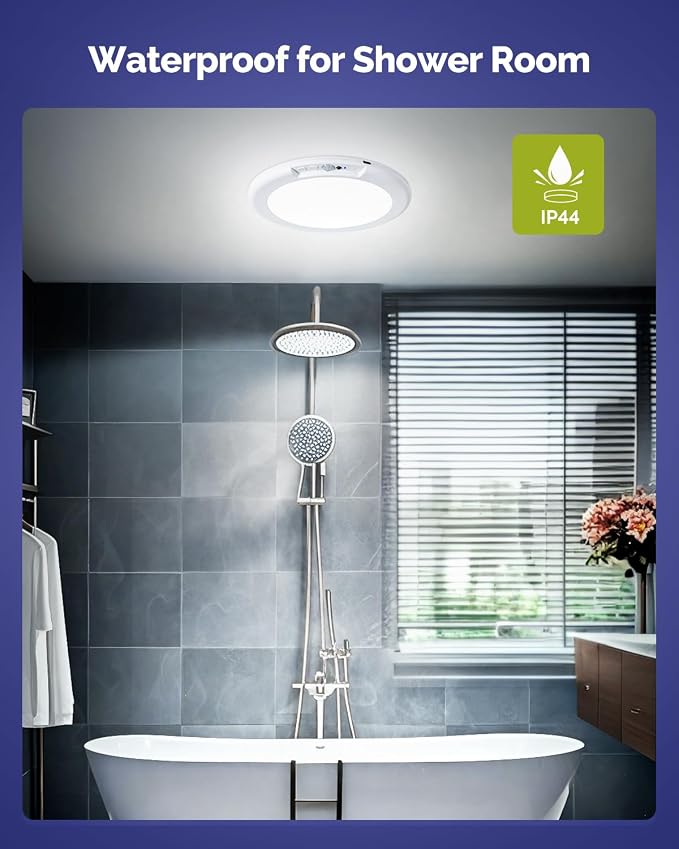 Rechargeable Ceiling Light, Inside Shower Light Waterproof 2 Pack | 7.48" Wireless Motion Sensor Ceiling Lights with Remote 3000K/4500K/6500K Dimmable Magnetic LED USB Light for Bathroom Closet