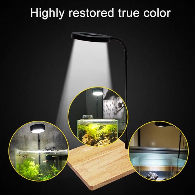 Full Spectrum LED Aquarium Light, 360-degree Adjustable LED Light with Bamboo Board, Miniature Landscape USB Powered Lamp for Plant, Fish Tank, Potted Plants(Size:M)
