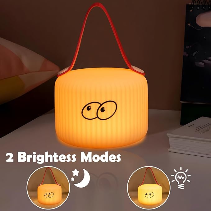 Lantern Night Light, Cute Lantern Night Lamp for Kids Bedroom USB Rechargeable Lamps 2 Brightness Levels, Nursery Bedside Delay-Off Nightlight for Boys Girls Birthday Thanksgiving Christmas