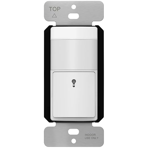 TOPGREENER PIR Motion Sensor Light Switch, No Neutral No Ground Wire, White | Occupancy & Vacancy Sensor Switch, Operable Without Ground Wire, No Neutral Wire, Single Pole, UL listed, TDOS5-HL-W, White