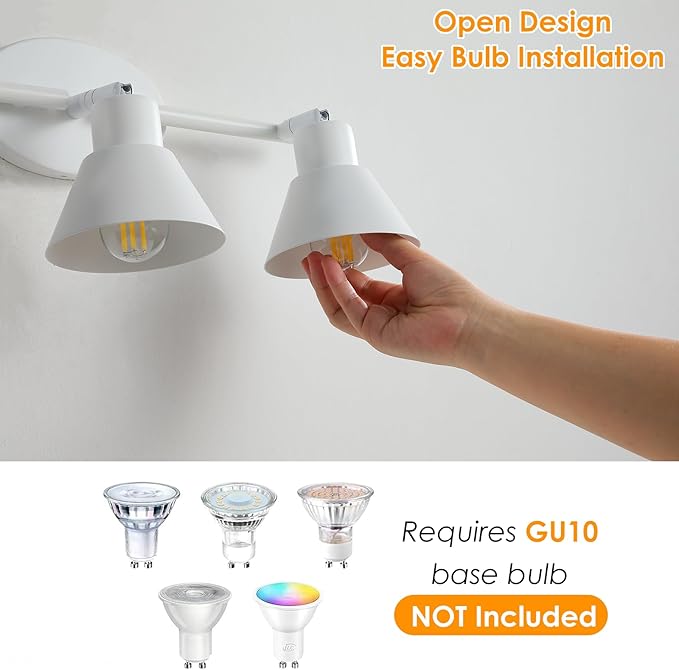 3 Light Plug in Track Lighting Kit,Modern Plug in Ceiling Light Fixture,16.4ft Cord,3 Way Ceiling Spot Lighting,Flexibly Rotatable Light Head (White)