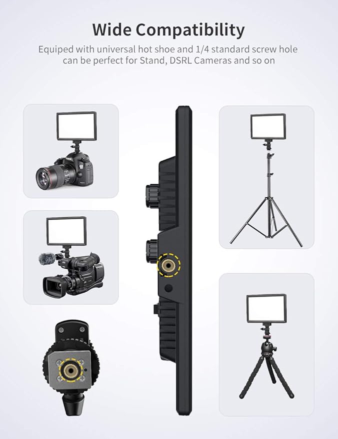 RALENO LED Video Light Panel, 2500K-6500K Camera Light for Video Conference Recording with 4000mAh Battery Type-C USB Ports, CRI>95 Photo Lights for Outdoor Photography Live Streaming Zoom Call