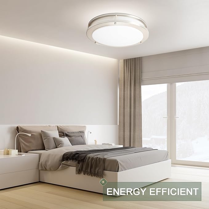 OOWOLF 4-Pack 13” LED Flush Mount Ceiling Light Fixture, 5CCT Adjustable 3000K/3500K/4000K/5000K/6000K Ceiling Lights, 36W Brightness Dimmable Lighting, ETL Listed, for Hallway Bathroom or Kitchen