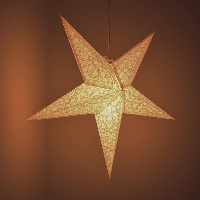 Fizz Paper Star Lantern with 12 Foot Power Cord Included