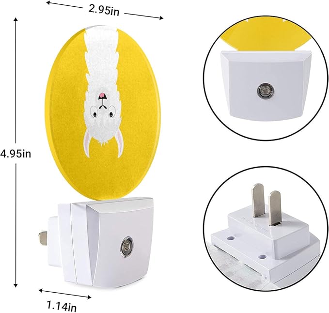 EKOBLA Llama Night Lights Plug into Wall Cute Animal LED Dusk to Dawn Plug-in Nightlights Auto Sensor for Home Indoor Bathroom Hallway Kitchen