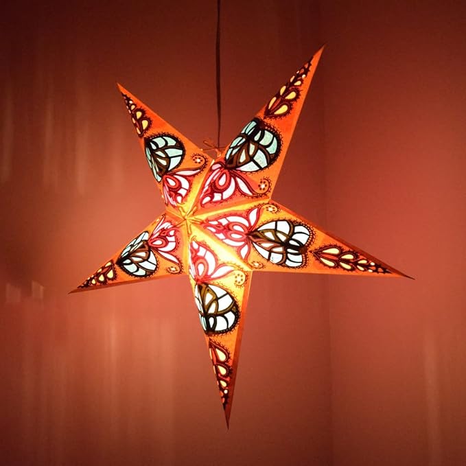 Trishul Paper Star Lantern with 12 Foot Power Cord Included