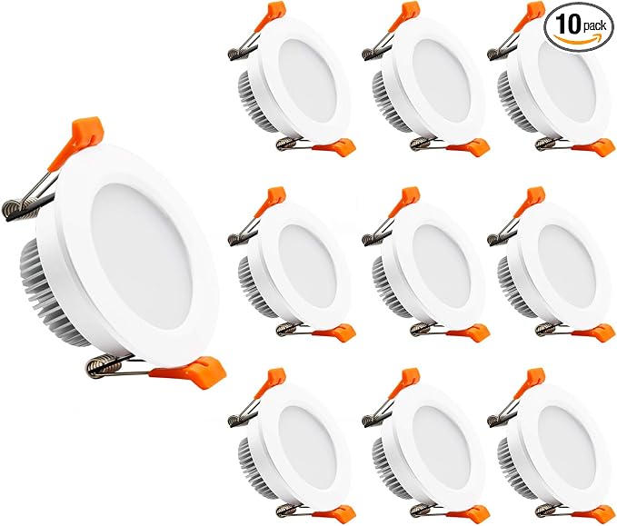2 Inch LED Recessed Lighting, Dimmable Downlight 3W(35W Halogen Equivalent), CRI80, 4000K Natural White Ceiling Light with LED Driver (10 Pack)