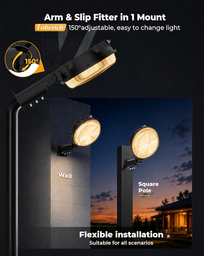 4Pack 150W LED Barn Light Dusk to Dawn, 20000LM Outdoor Yard Light 3000K | Ultra Bright Security Light, Adjustable Angle, IP66 Waterproof, Photocell, AC110-120V, Lights Up Large Areas for Yard Barn