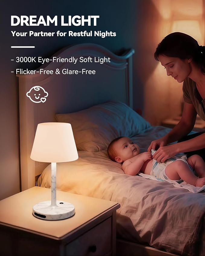 SAIWEYA Outdoor Waterproof Shower Lamp, 5200mAh Rechargeable Bathroom Lamp | IP65 Cordless Shower Light, Touch Dimming, Long-Lasting Battery, Versatile for Patio, Camping, Bathroom, Restaurant & Kitchen