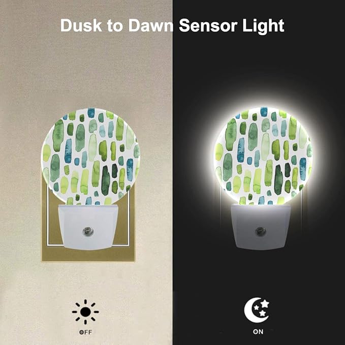 EKOBLA Cactus Tropical Night Lights Plug into Wall Cacti Green Plant LED Dusk to Dawn Plug-in Nightlights Auto Sensor for Home Indoor Bathroom Hallway Kitchen