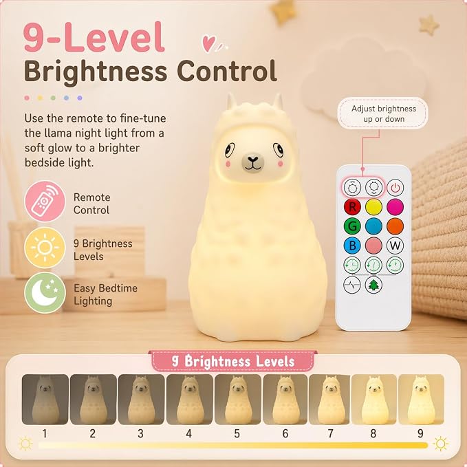 Baby Nursery Night Light ,Portable LED Night Lamp for Breastfeeding | New Born Baby Essentials Must Haves, BPA Free Silicone Night Lamp, Dimmable Nightlight, Rechargeable Light for Kids Adult