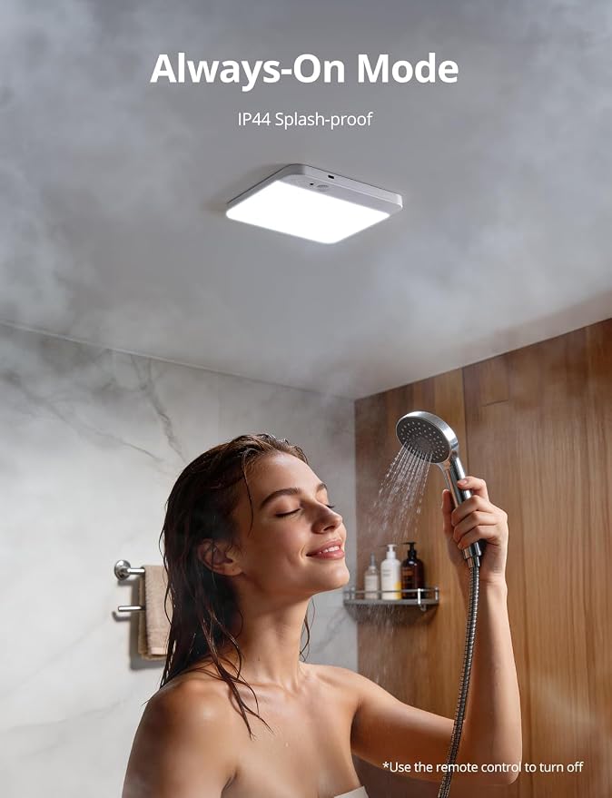 Bojim Magnetic Rechargeable Battery Operated Motion Sensor Ceiling Light | Magnetic Wireless Lights IP44 Waterproof & Dimmable 3CCT No Wiring for Closet Bedroom Pantry Garage