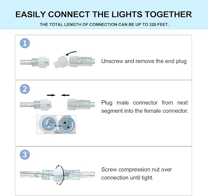 50FT Waterproof LED Rope Lights Outdoor - 450 LED Bright White Connectable, Flexible Tube Lighting for Pool, Patio, Garden, Bedroom & Christmas Party Decor